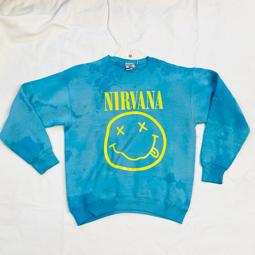 Nirvana Smile Face Vintage Sweatshirt size L Made in USA